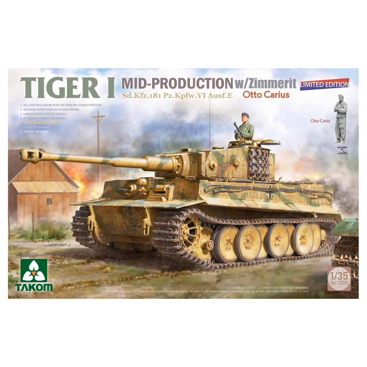 1/35 Tiger I Mid Production w/zimmerit Sd.Kfz. 181 Pz.Kpfw. VI Ausf. E Otto Carius