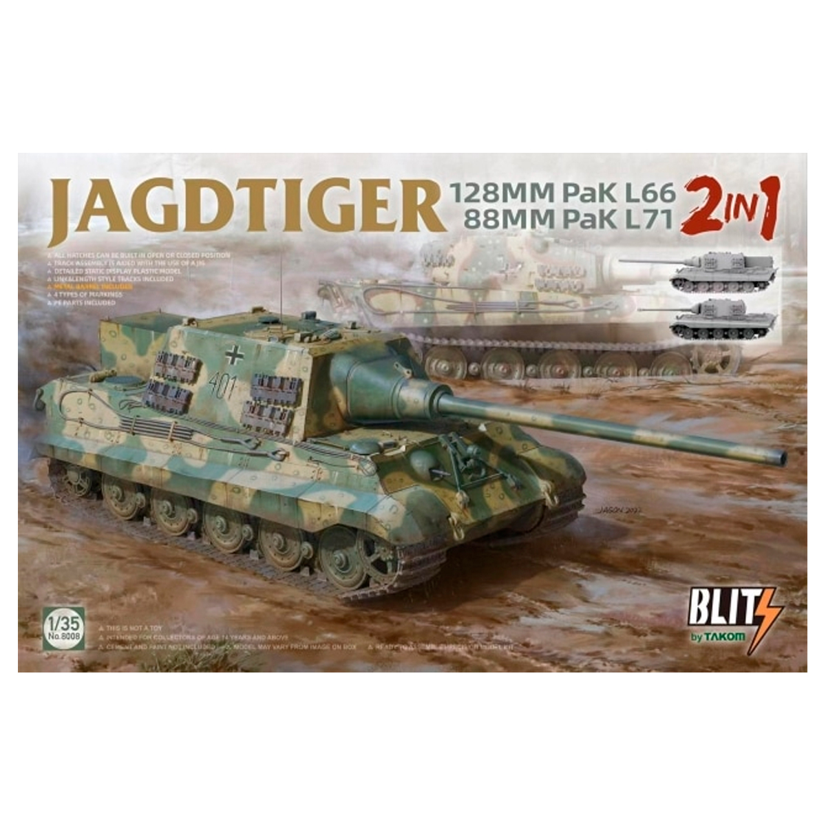 1/35 Jagdtiger 128 mm Pak L66 & 88mm Pak L71 2 in 1 (Blitz)