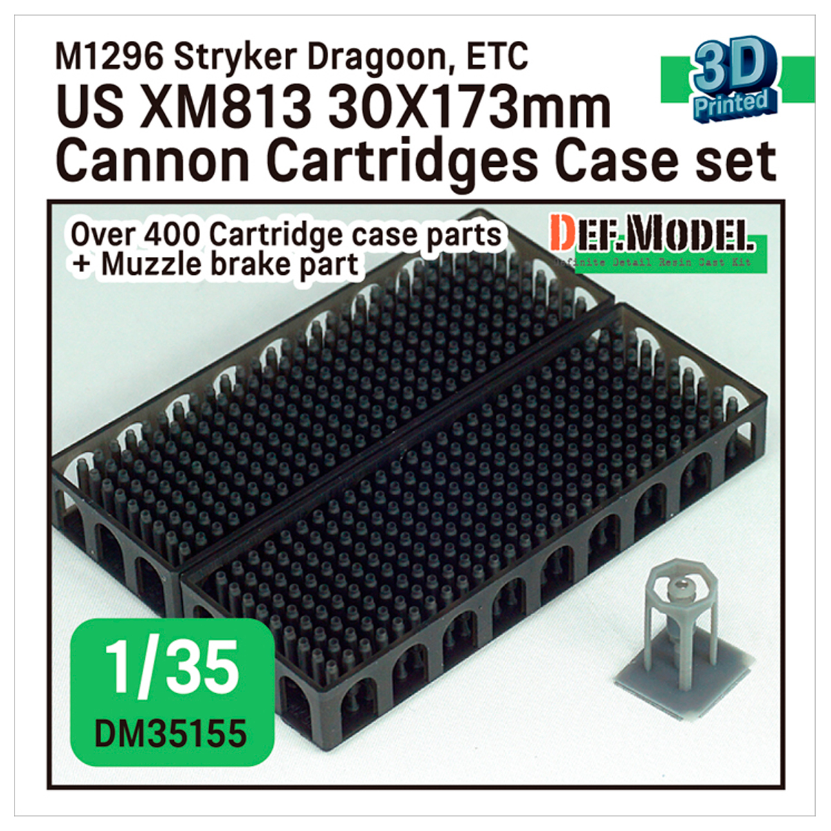 US XM813 30X173mm cannon Cartridges Case set (for 1/35 M1296 Stryker Dragoon)
