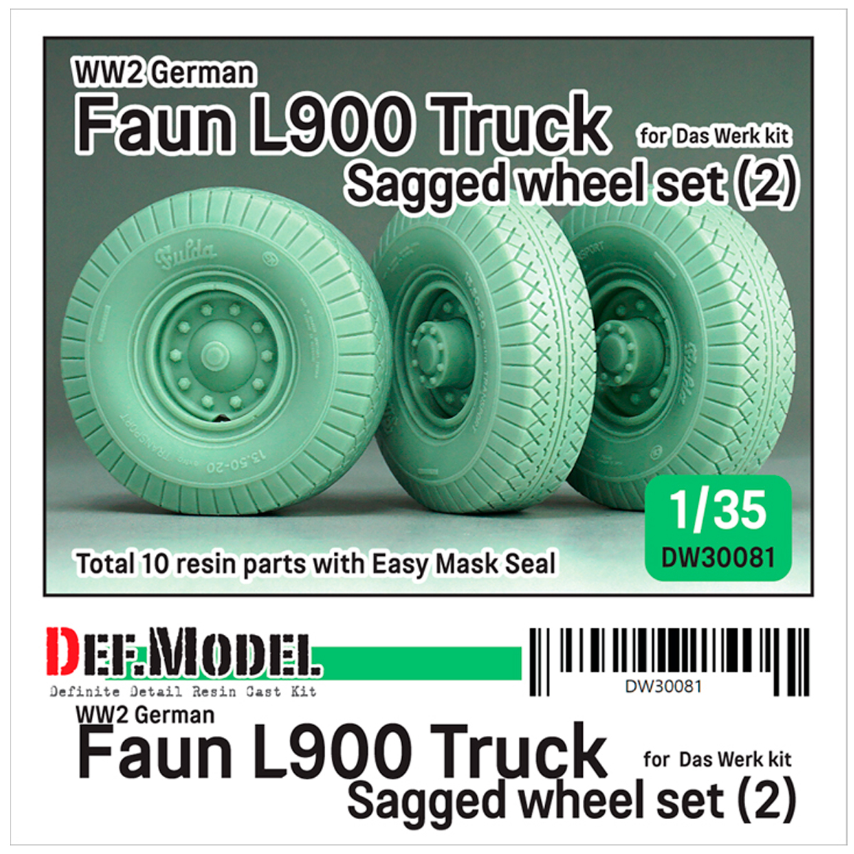WW2 German Faun L900 Truck wheel set-Fulda(2) (for Das Werk 1/35)