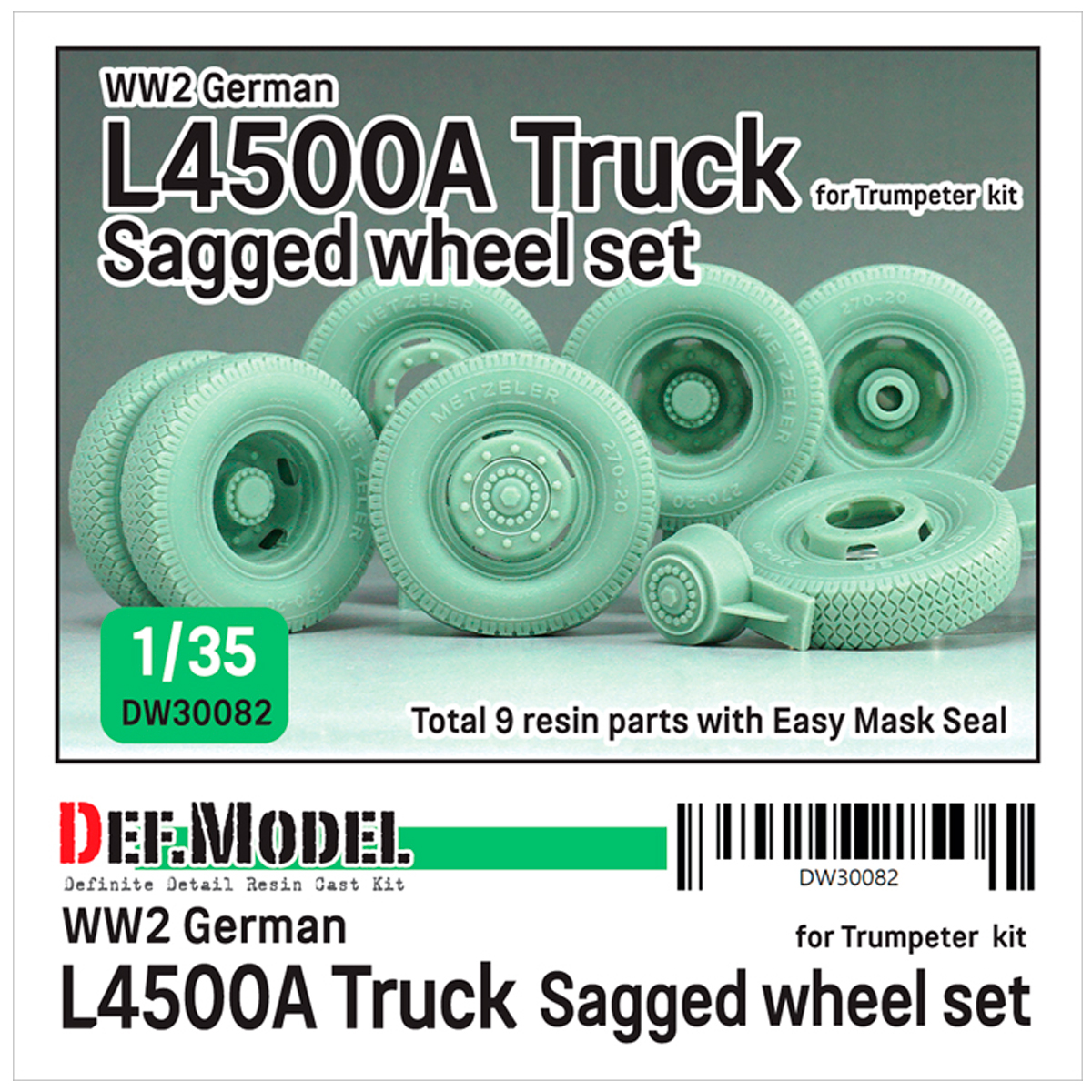 WW2 German L4500A Truck wheel set (for Trumpeter 1/35)