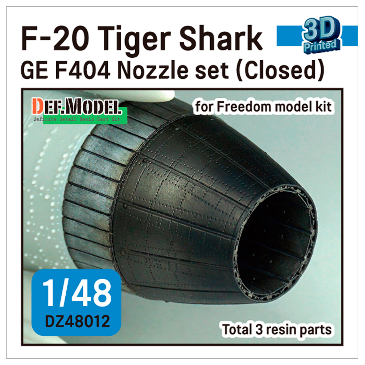 F-20 TigerShark Nozzle set (GE YF404-100) Closed- (for Freedom model 1/48)