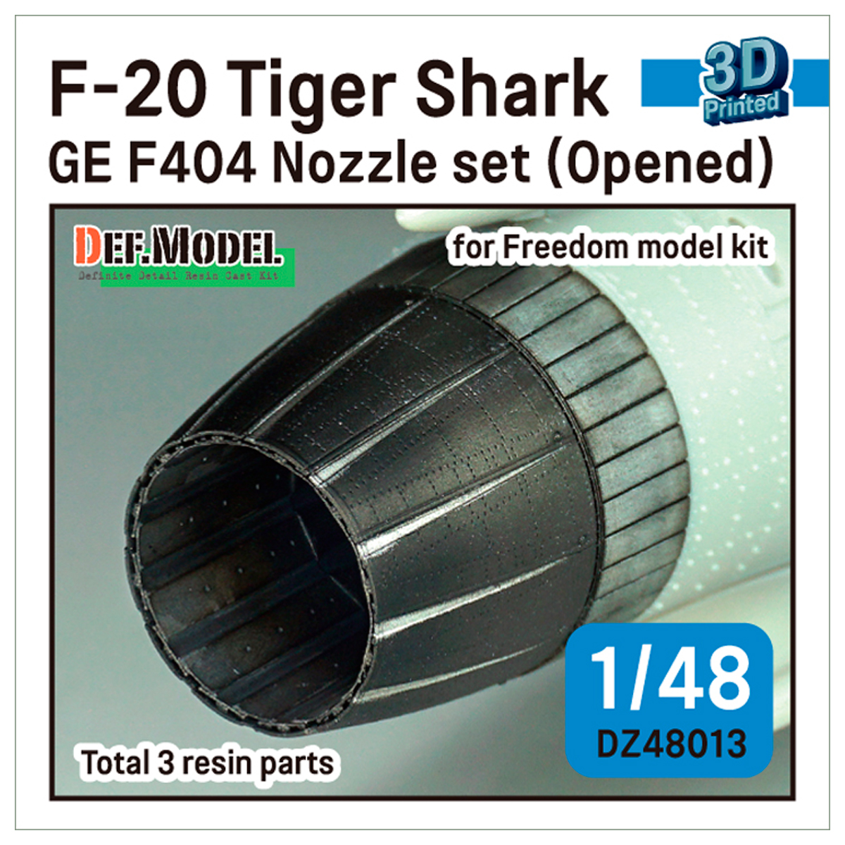 F-20 TigerShark Nozzle set (GE YF404-100) Opened- (for Freedom model 1/48)