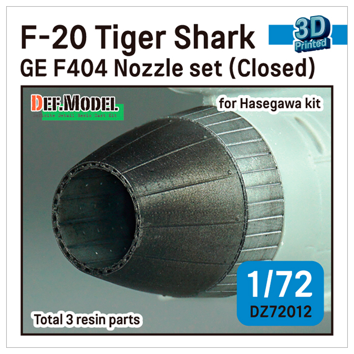 F-20 TigerShark Nozzle set (GE YF404-100) Closed- (for Hasegawa 1/72)