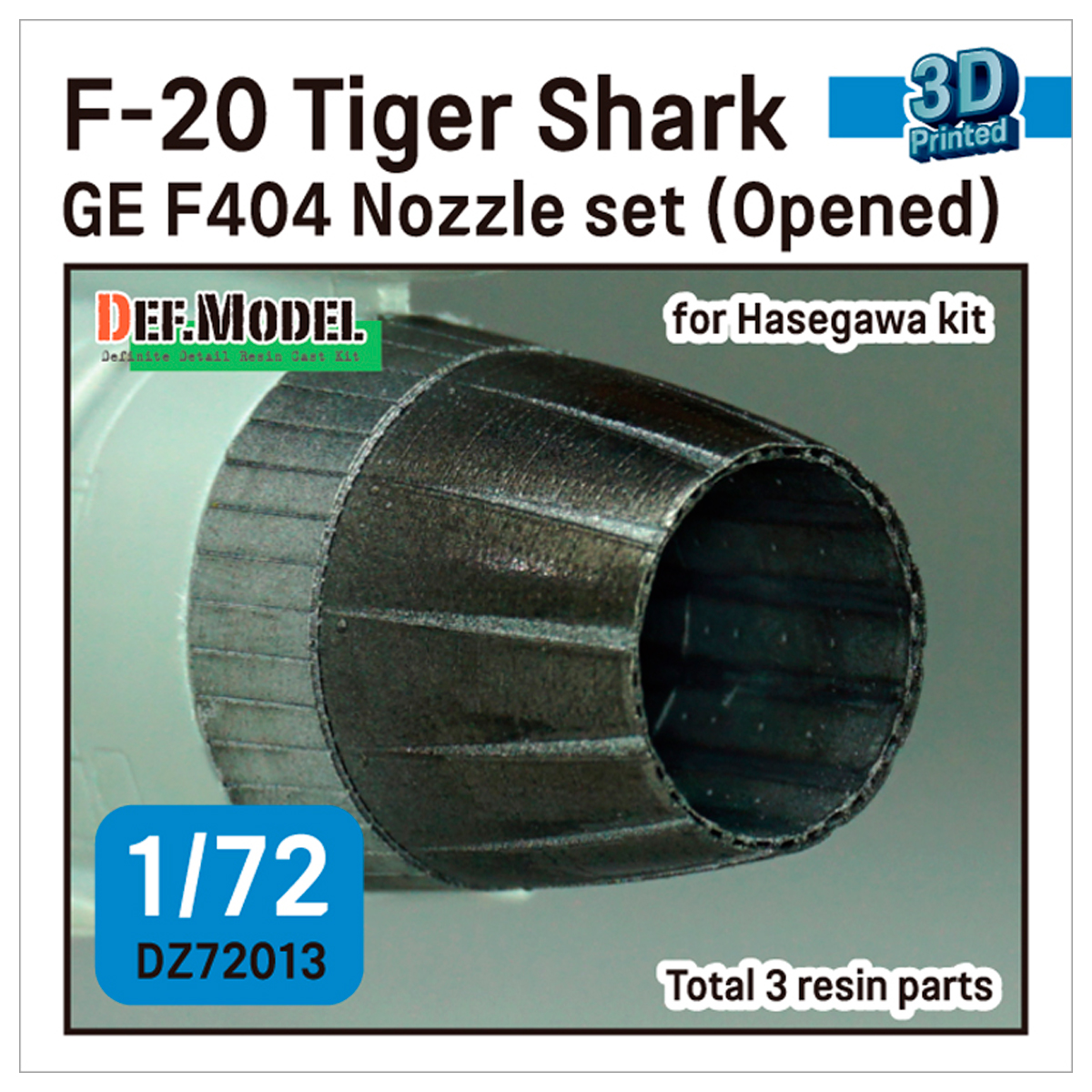 F-20 TigerShark Nozzle set (GE YF404-100) Opened- (for Hasegawa 1/72)