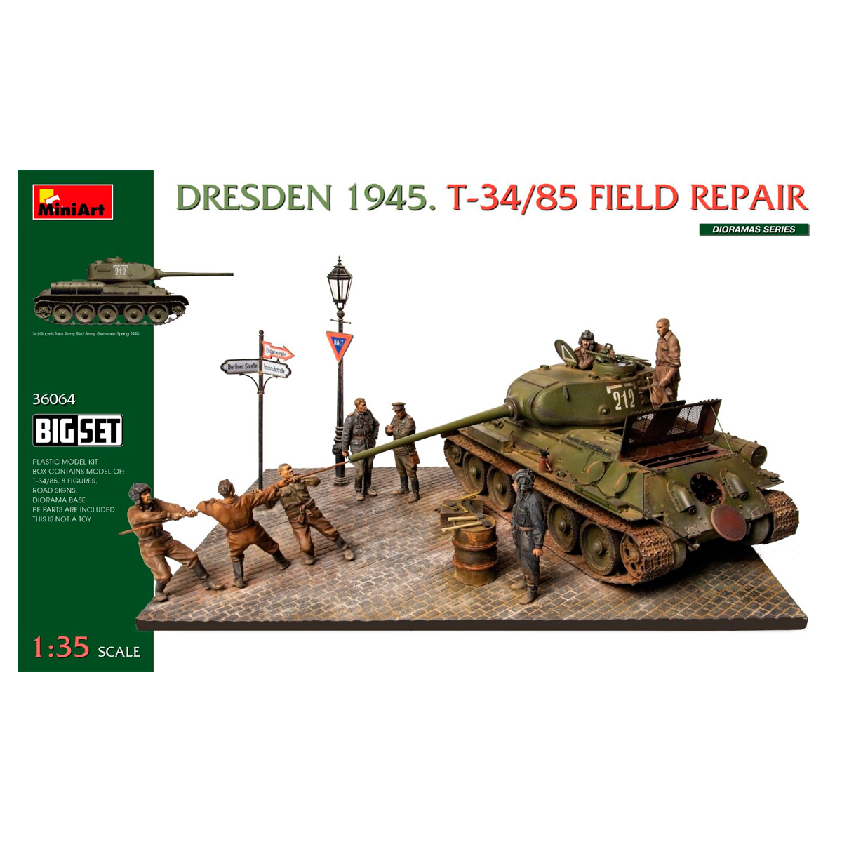 1/35 Dresden 1945. T-34/85 Field Repair. Big Set