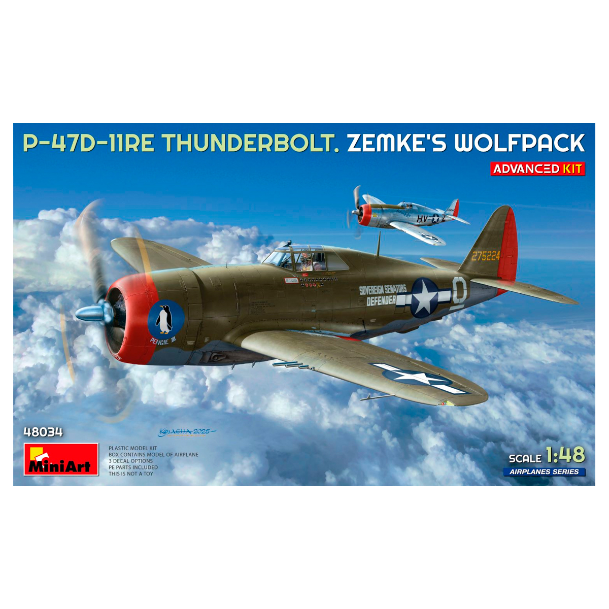 1/48 P-47D-11RE Thunderbolt. Zemke’s Wolfpack.  Advanced Kit