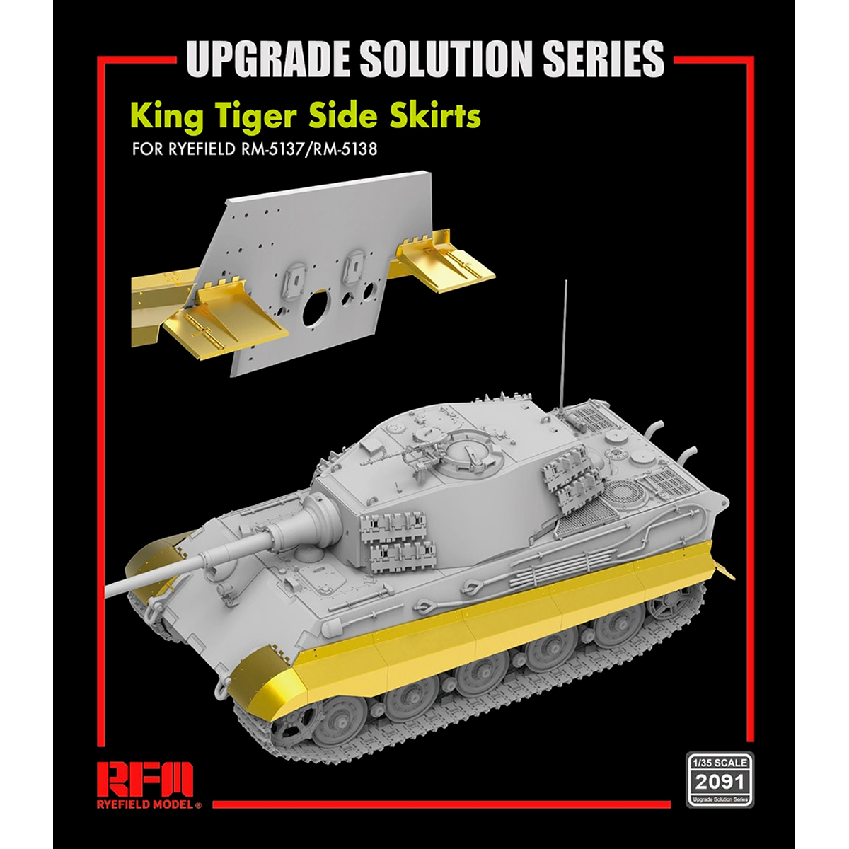 1/35 Upgrade Solution Series King Tiger Side Skirts for RFM5137 & RFM5138