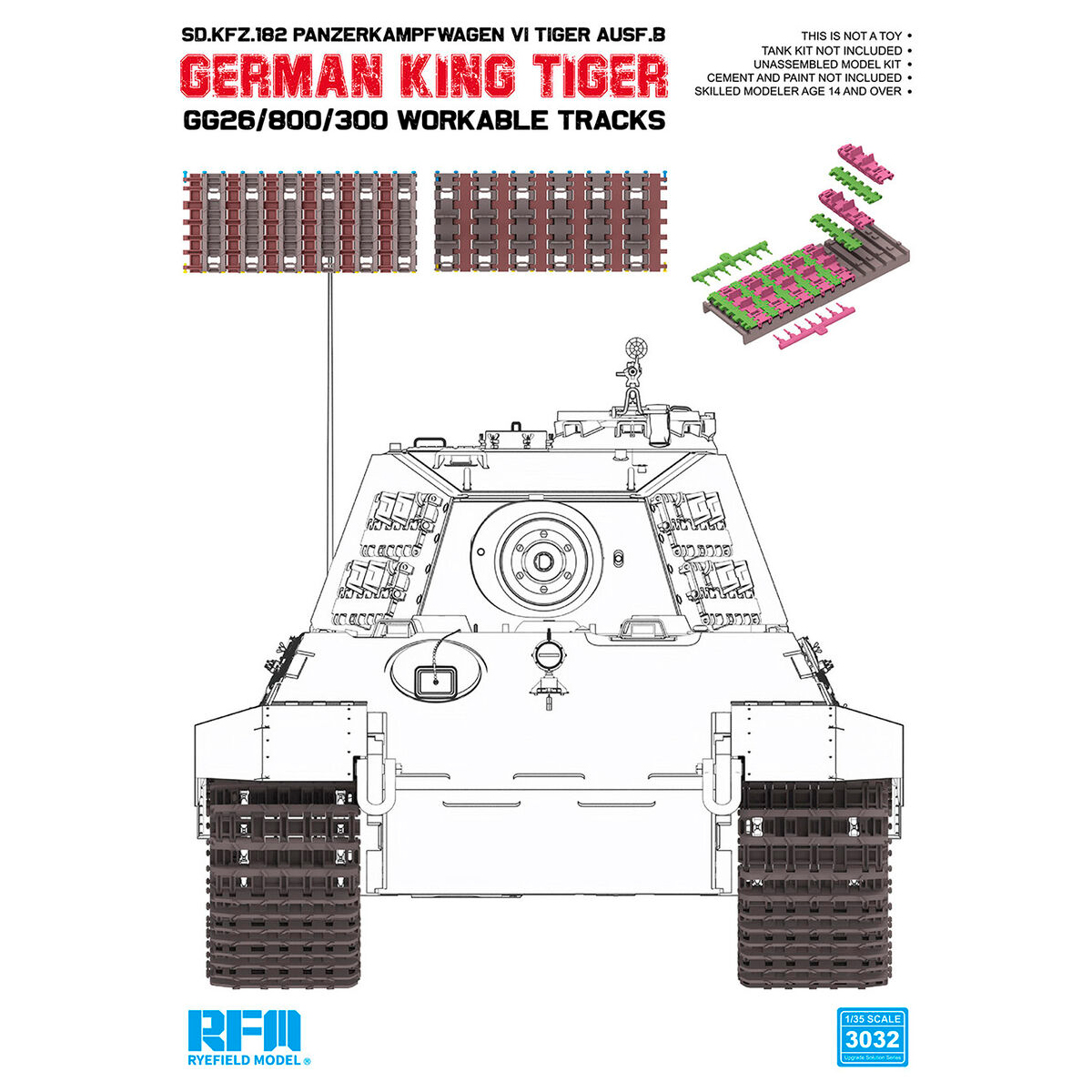 1/35 King Tiger workable tracks (Gg26/800/300)