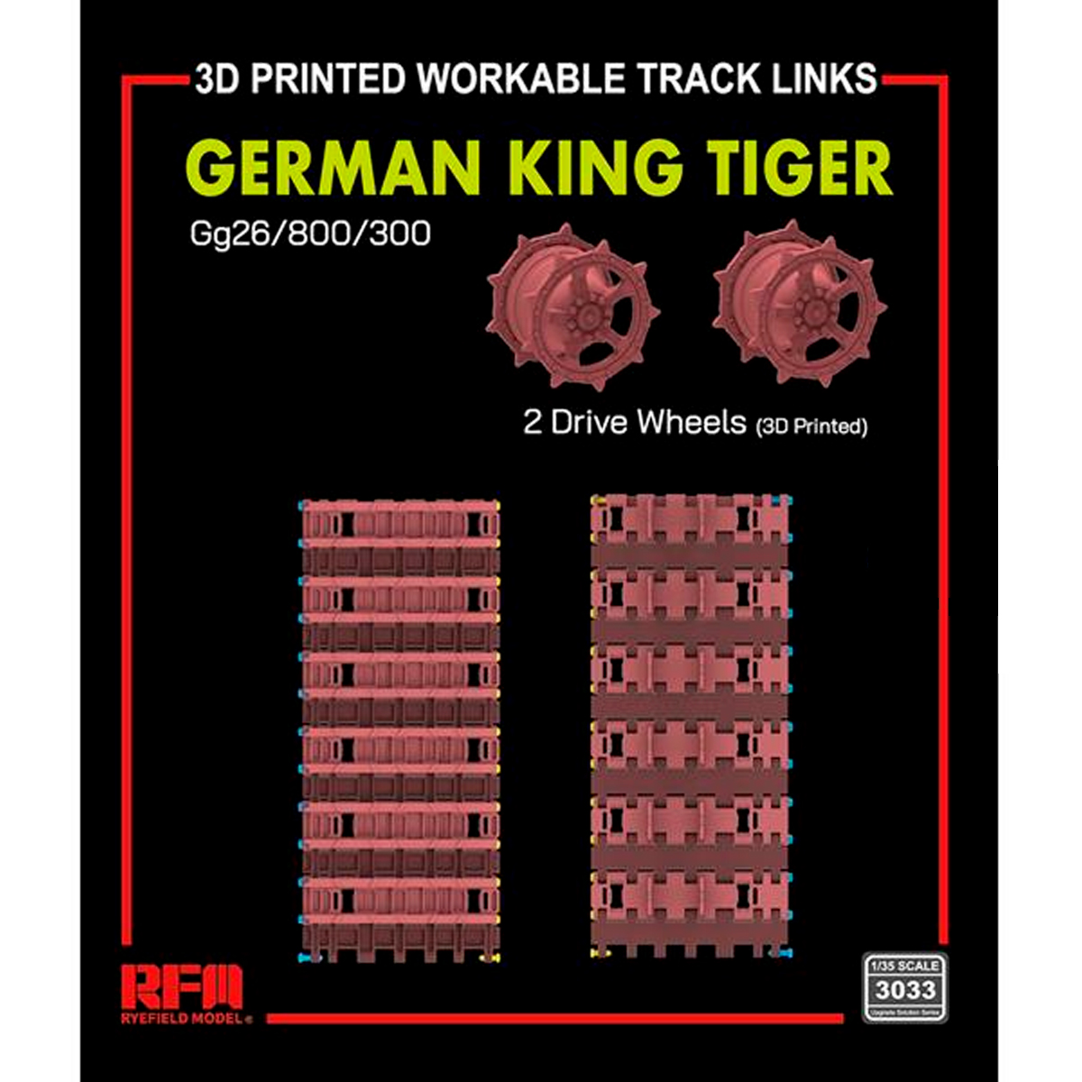 1/35 King Tiger workable tracks (Gg26/800/300) 3D Print
