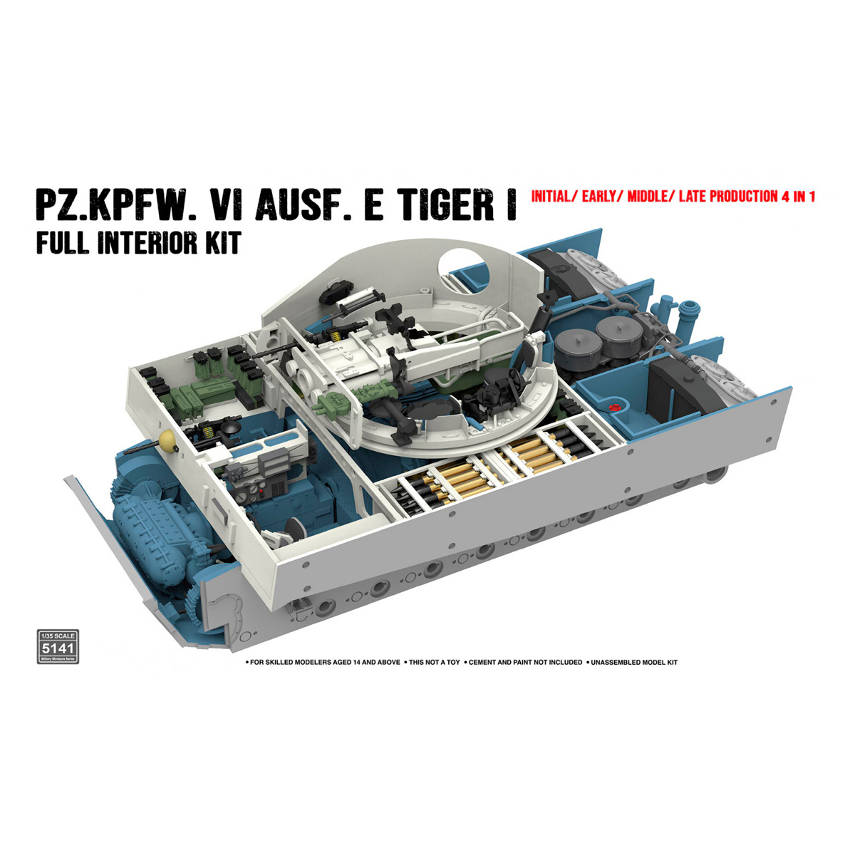 1/35 Tiger I interior kit: Initial/ Early/ Mid/ Late