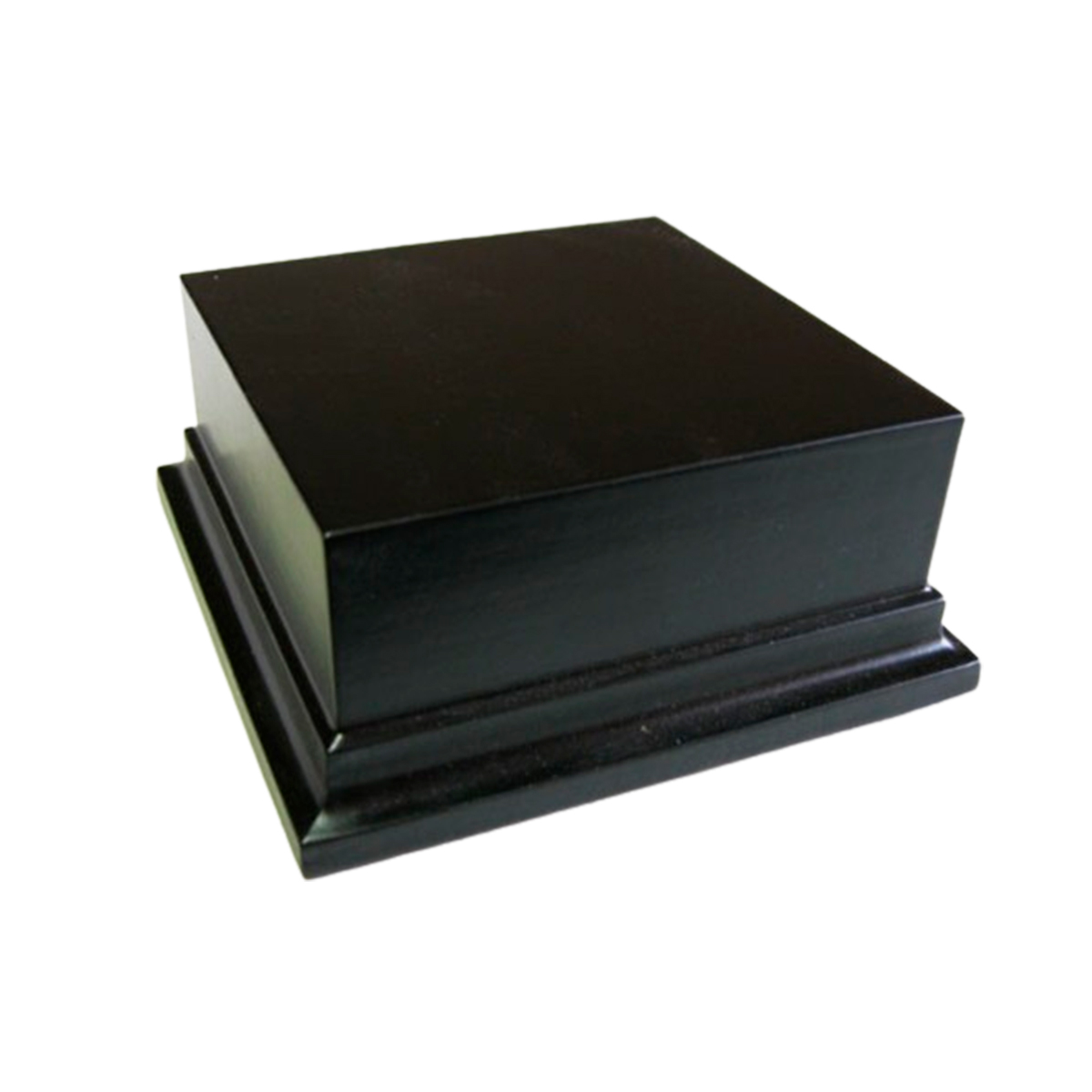Peana cuadrada 6cm de alto 10x10cm negro – Black wooden square base