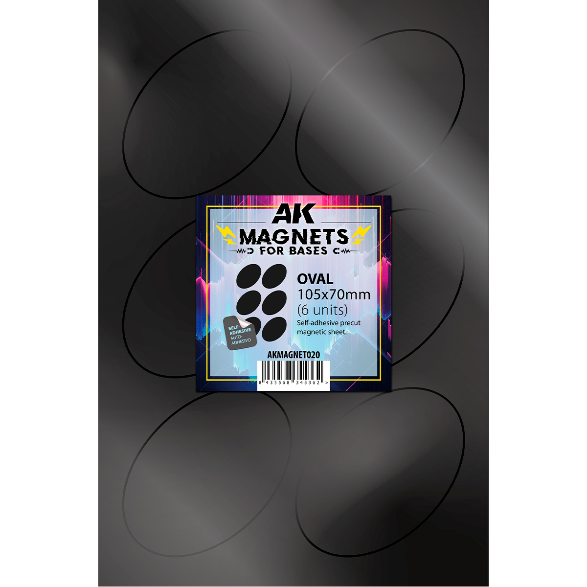OVAL MAGNET FOR BASES 105X70MM (6 units)