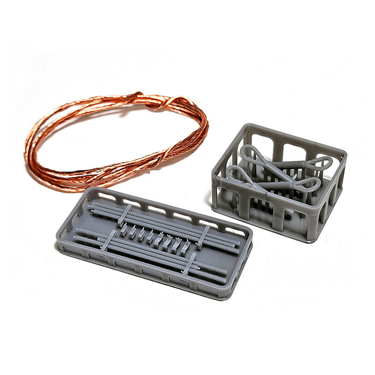 King Tiger Towing Cable Set (Holder w/clean rod) 1/35
