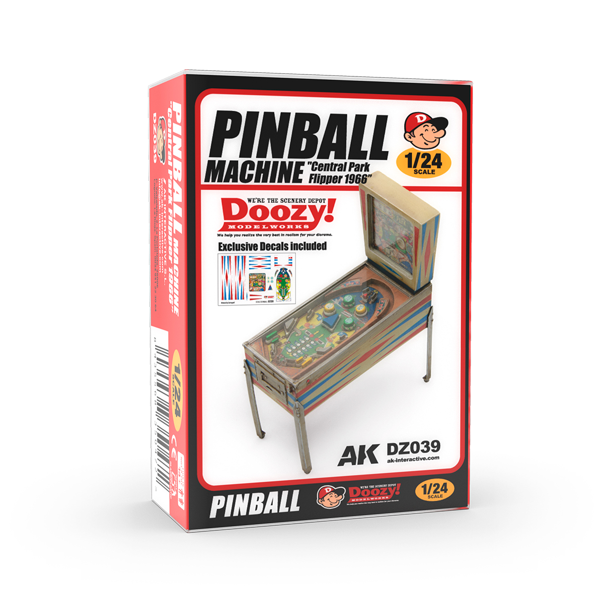 PINBALL MACHINE  “Central Park Flipper 1966” 1/24 LIMITED EDITION