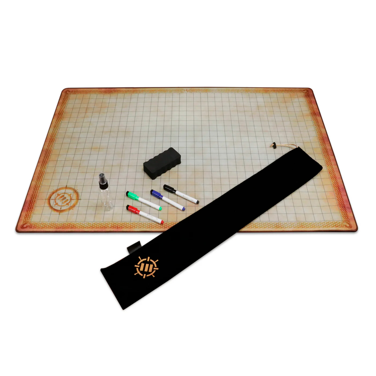 ENHANCE Deluxe RPG Grid Mat – DnD Map (24x36in) with Non-Slip Grip, No Creasing
