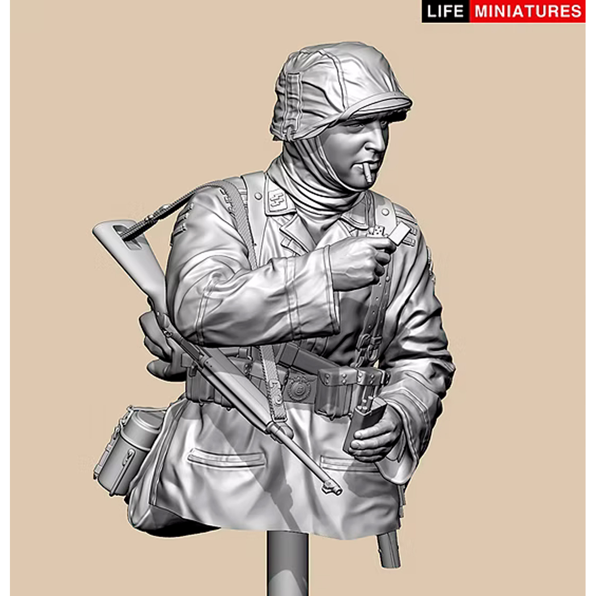 Life Miniatures – Ambush at Poteau ‘Rifleman with captured M1 carbine’ Battle of the Bulge 1944  (1/10 scale bust version)