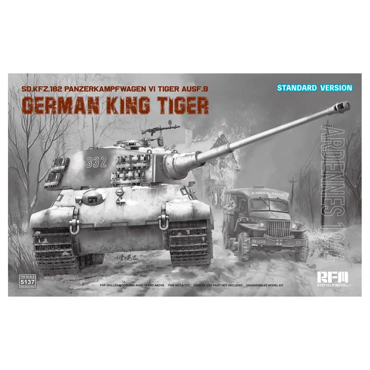 1/35 Sd.Kfz. 182 Pz.Kpfw.VI Ausf.B German King Tiger Ardennes 1944 (standard version)