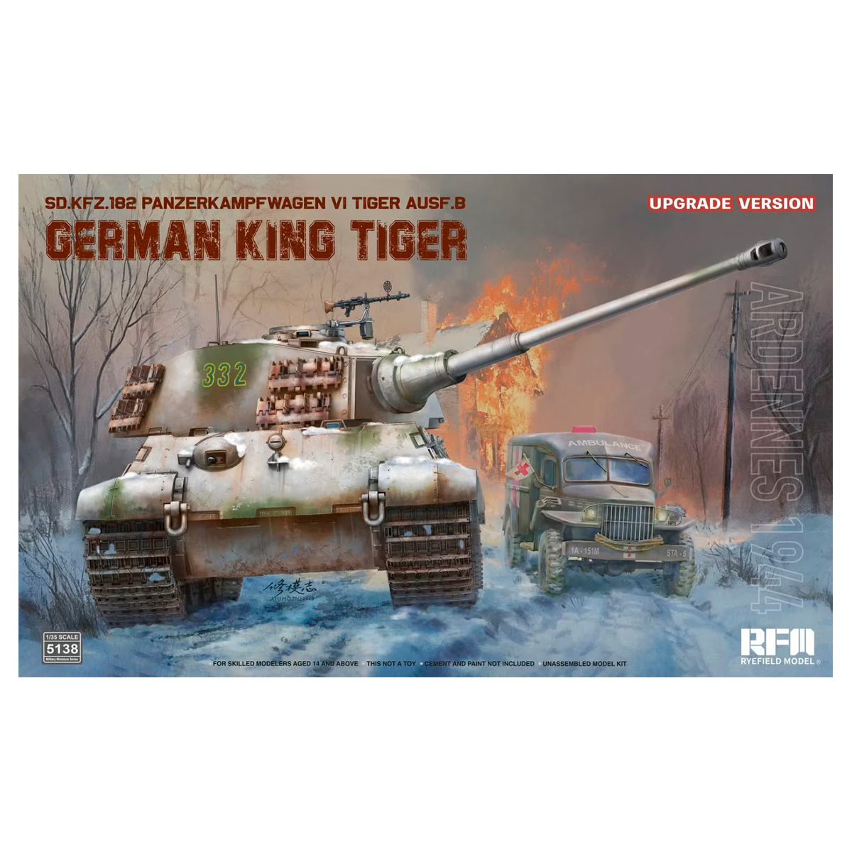 1/35 Sd.Kfz. 182 Pz.Kpfw.VI Ausf.B German King Tiger Ardennes 1944 (upgrade version)