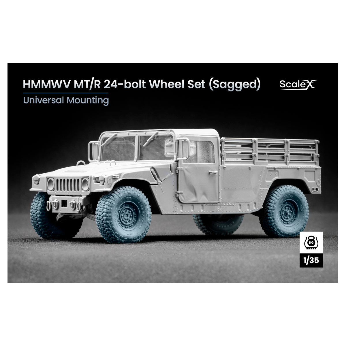 HMMWV MT/R 24-bolt Sagged wheel set (1/35)
