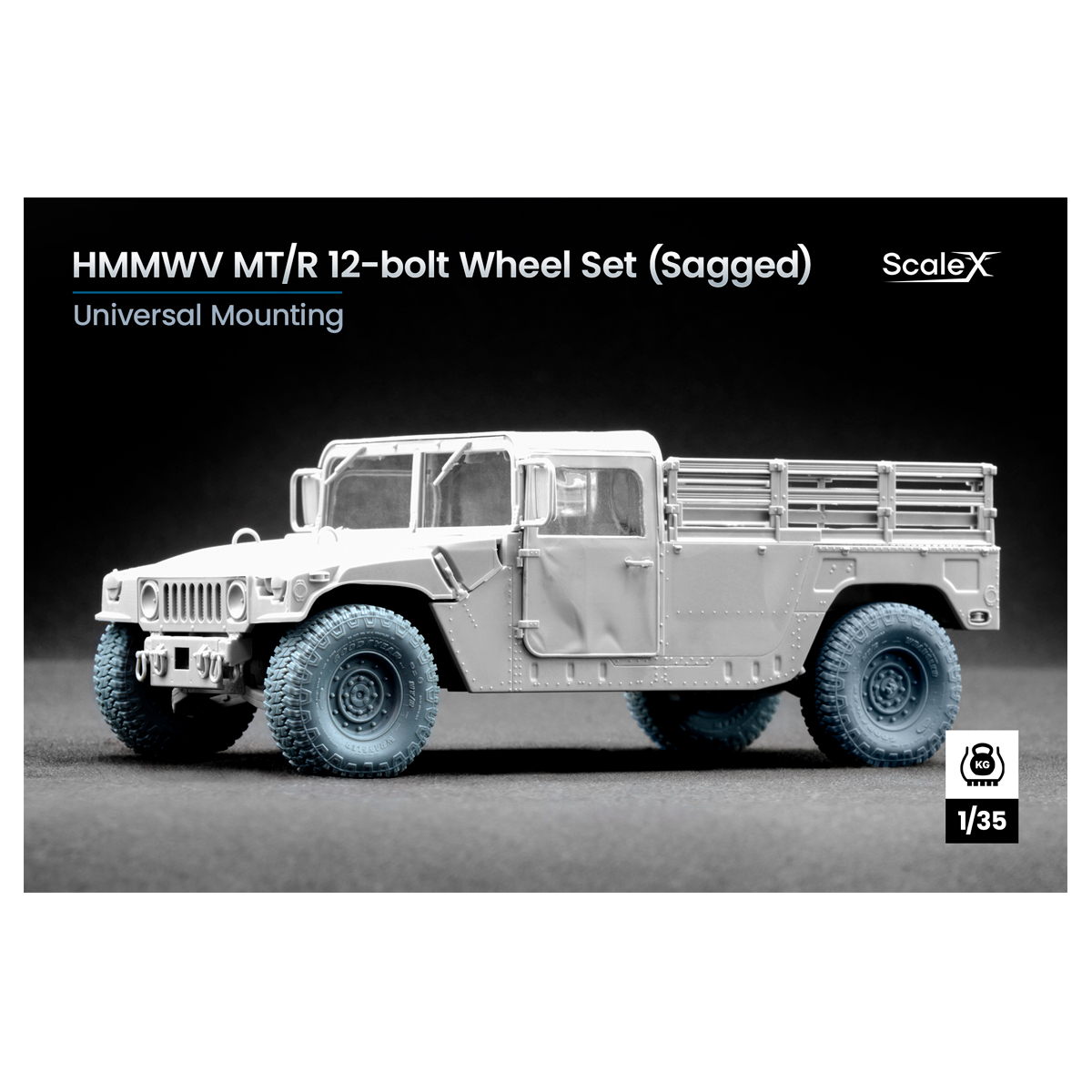 HMMWV MT/R 12-bolt Sagged Wheel Set (1/35)