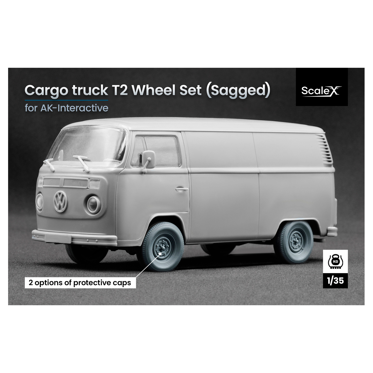 CARGO TRUCK T2 Sagged wheel set (1/35)