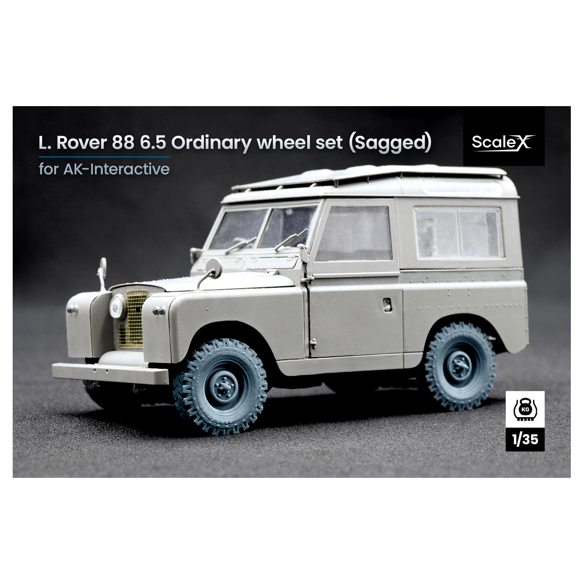 L. Rover 88 6.5 small Sagged wheel set (1/35)
