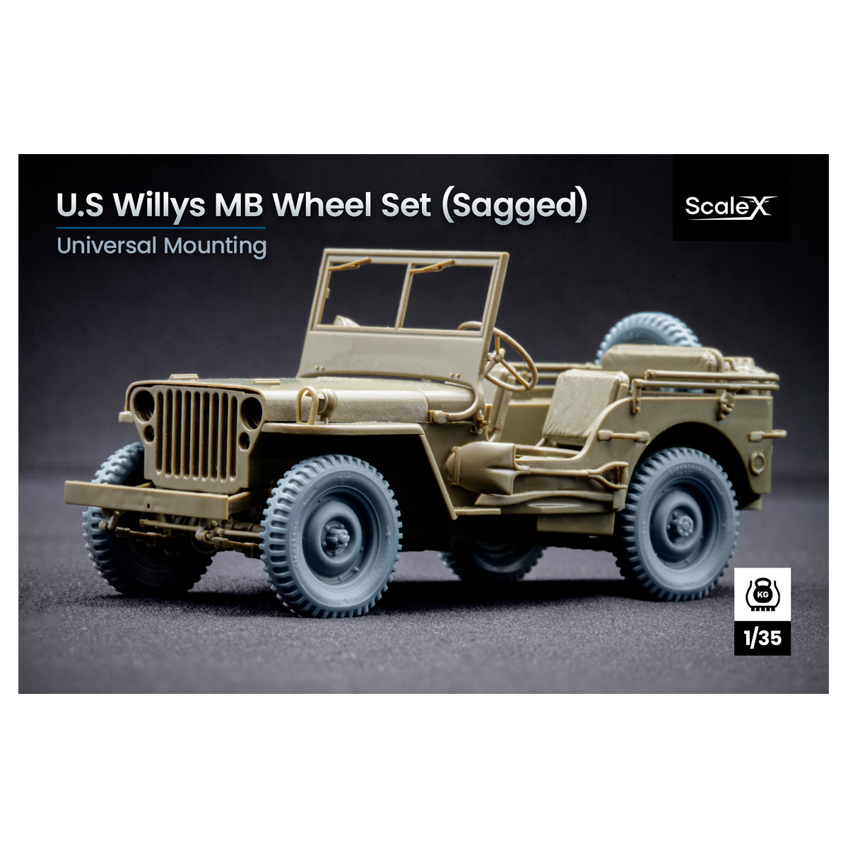 Willys MB US Sagged wheel set (1/35)