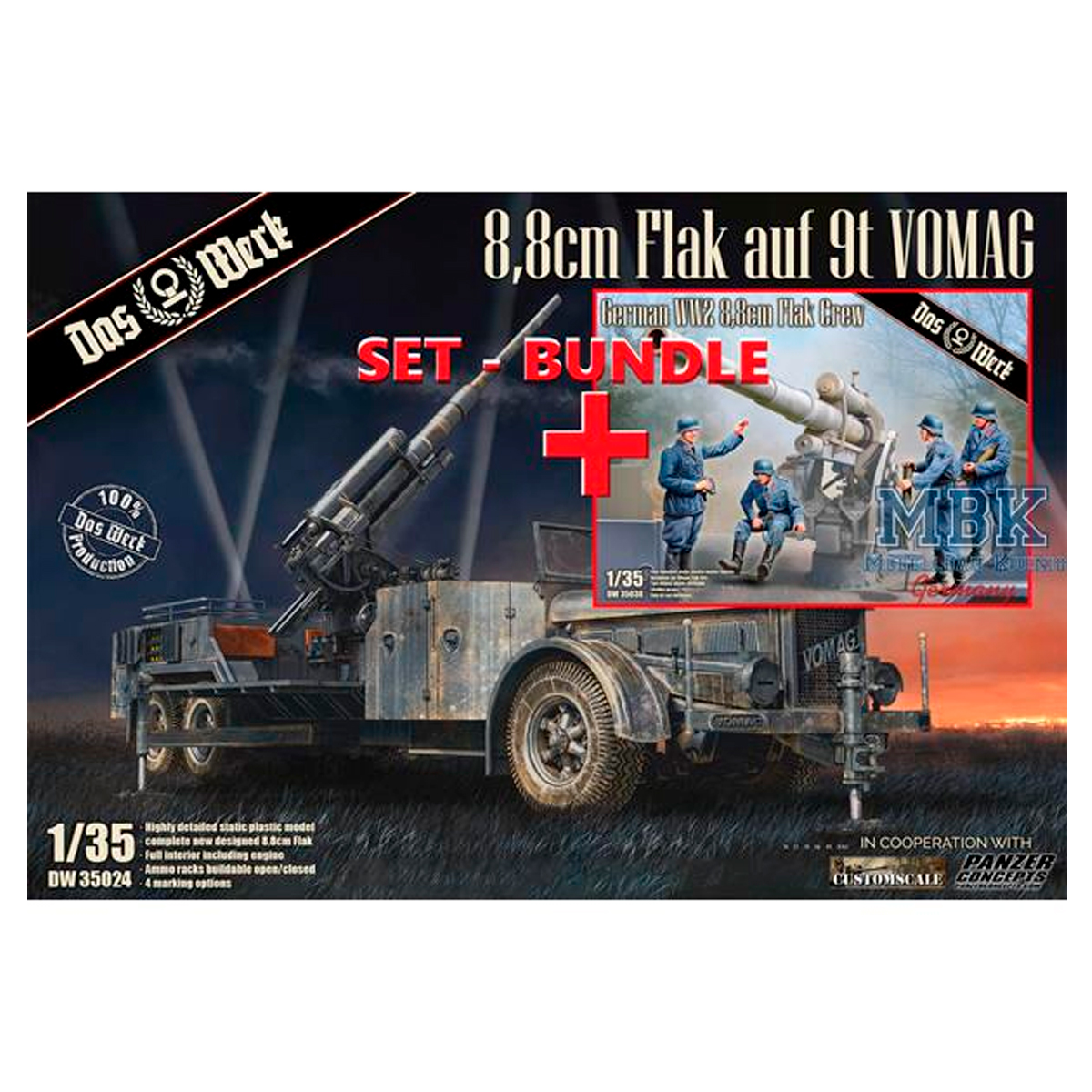 TOP-SET 8,8 cm Flak auf 9t VOMAG + 8,8 cm Flak Crew 1/35