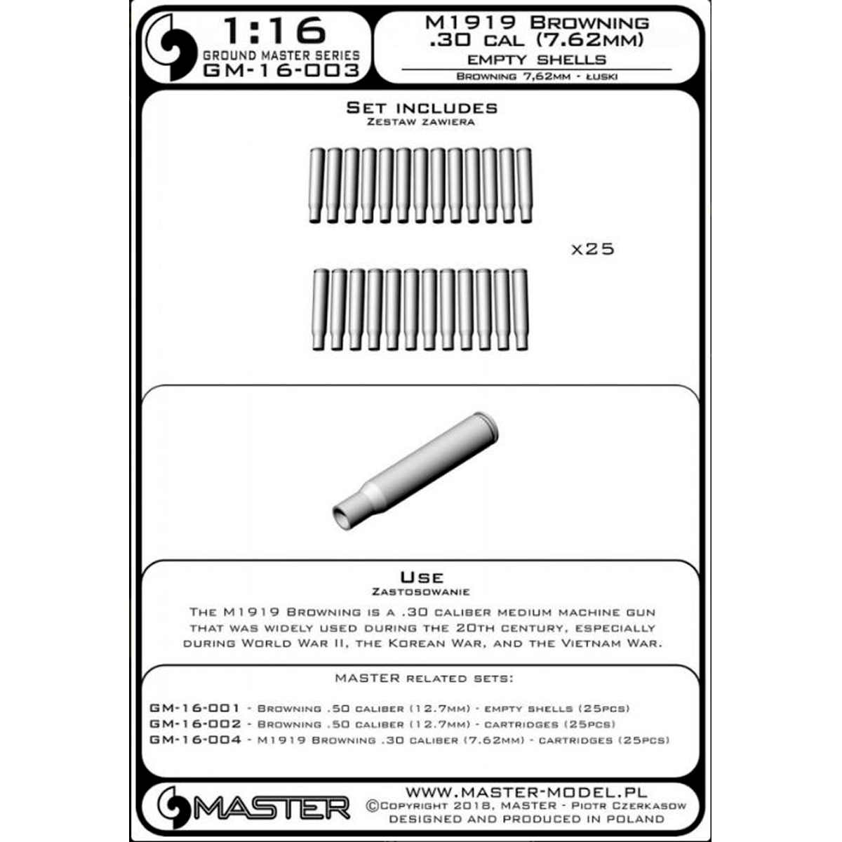 1/16 M1919 Browning .30 caliber (7,62mm) detail set
