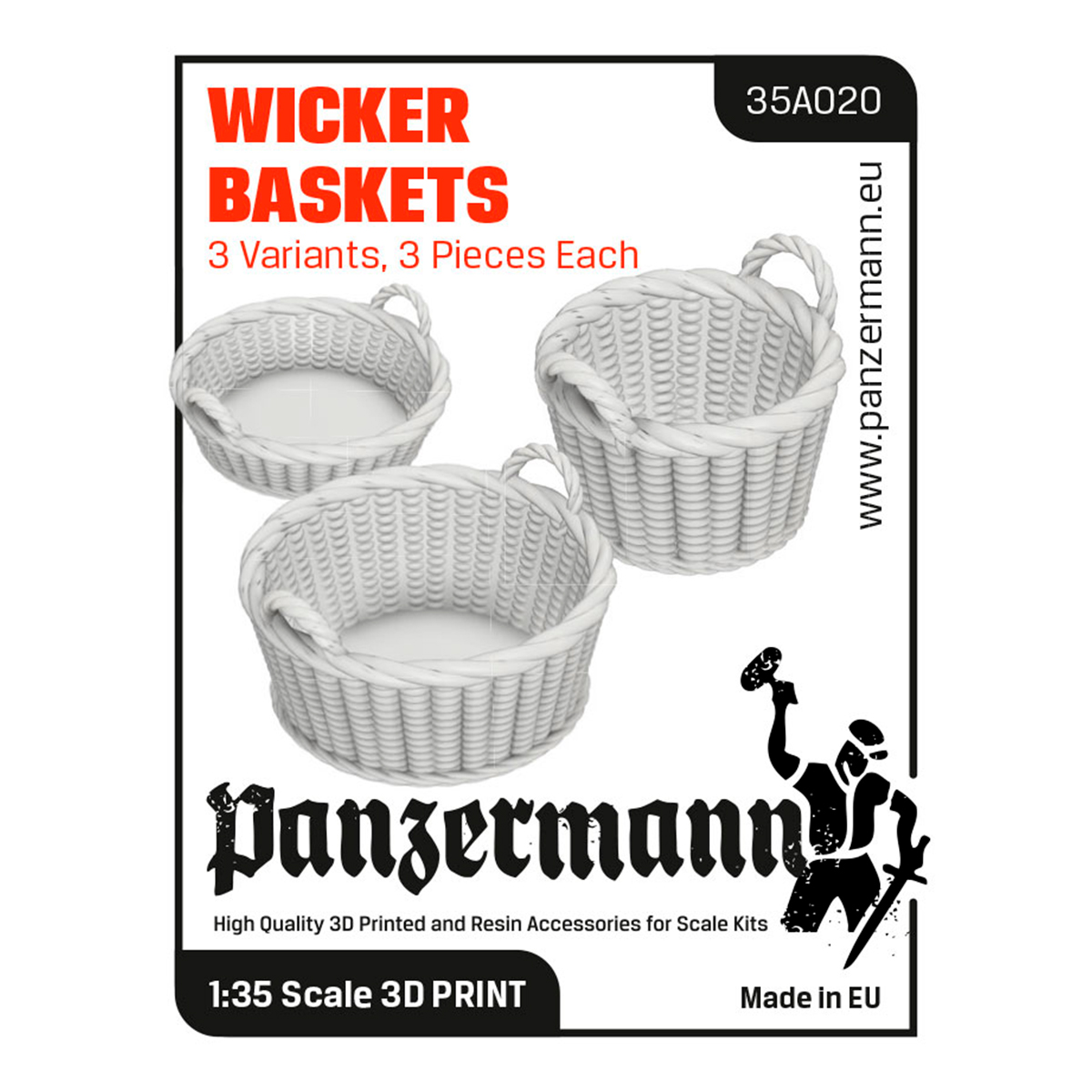 Wicker baskets. (3 variants, 3 pcs. each) 1/35