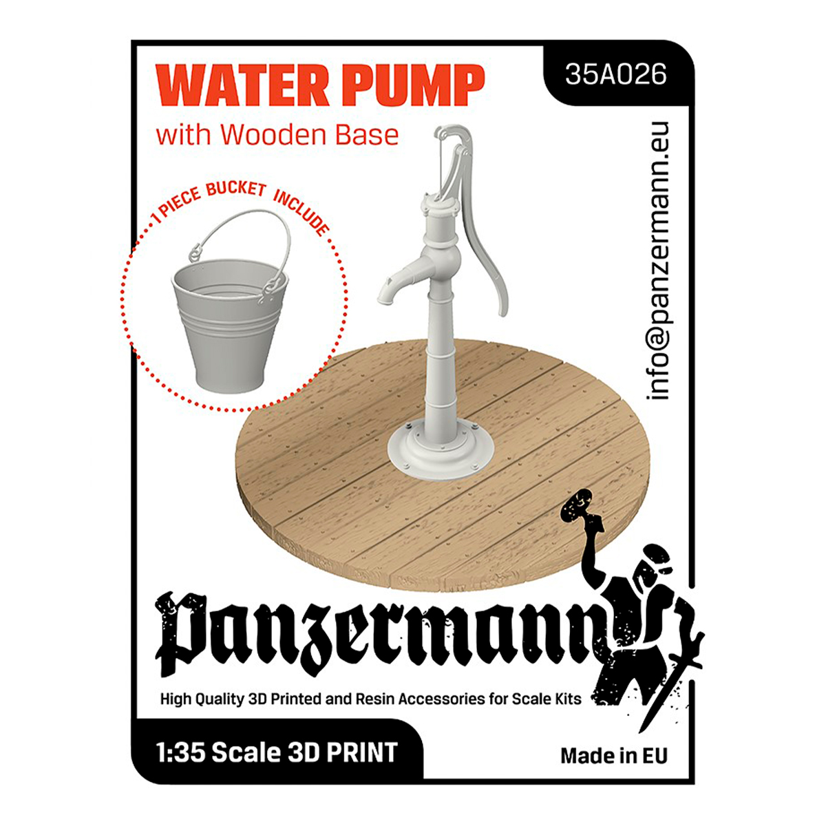 Water Pump with Wooden Base 1/35