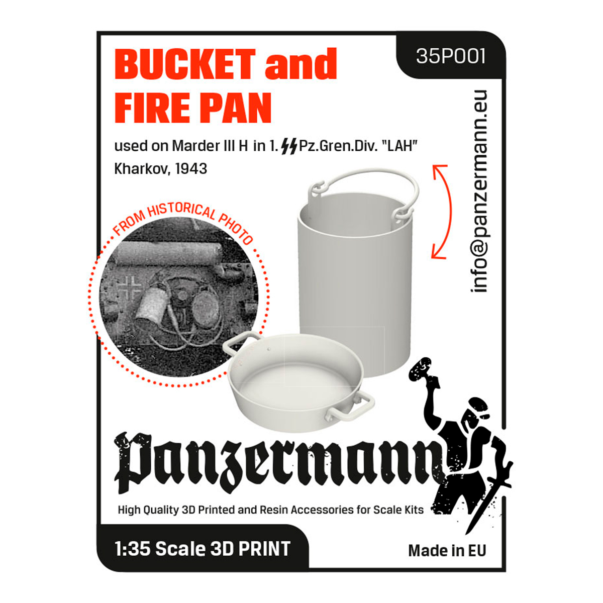 Bucket and fire pan, used on Marder III H, LSSAH – Kharkov 1943 1/35