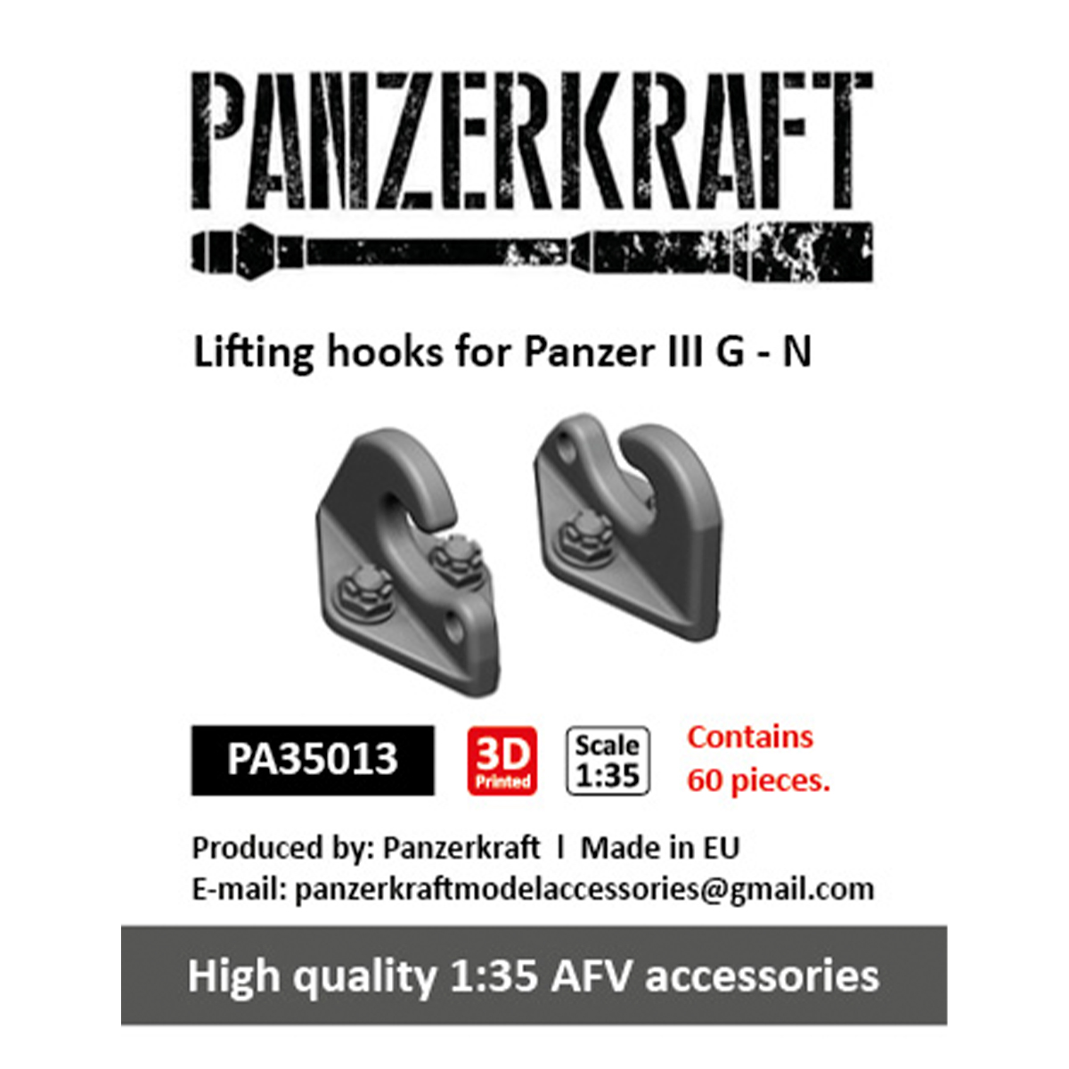 Lifting hooks for Panzer III G – N, 60 pcs. 1/35