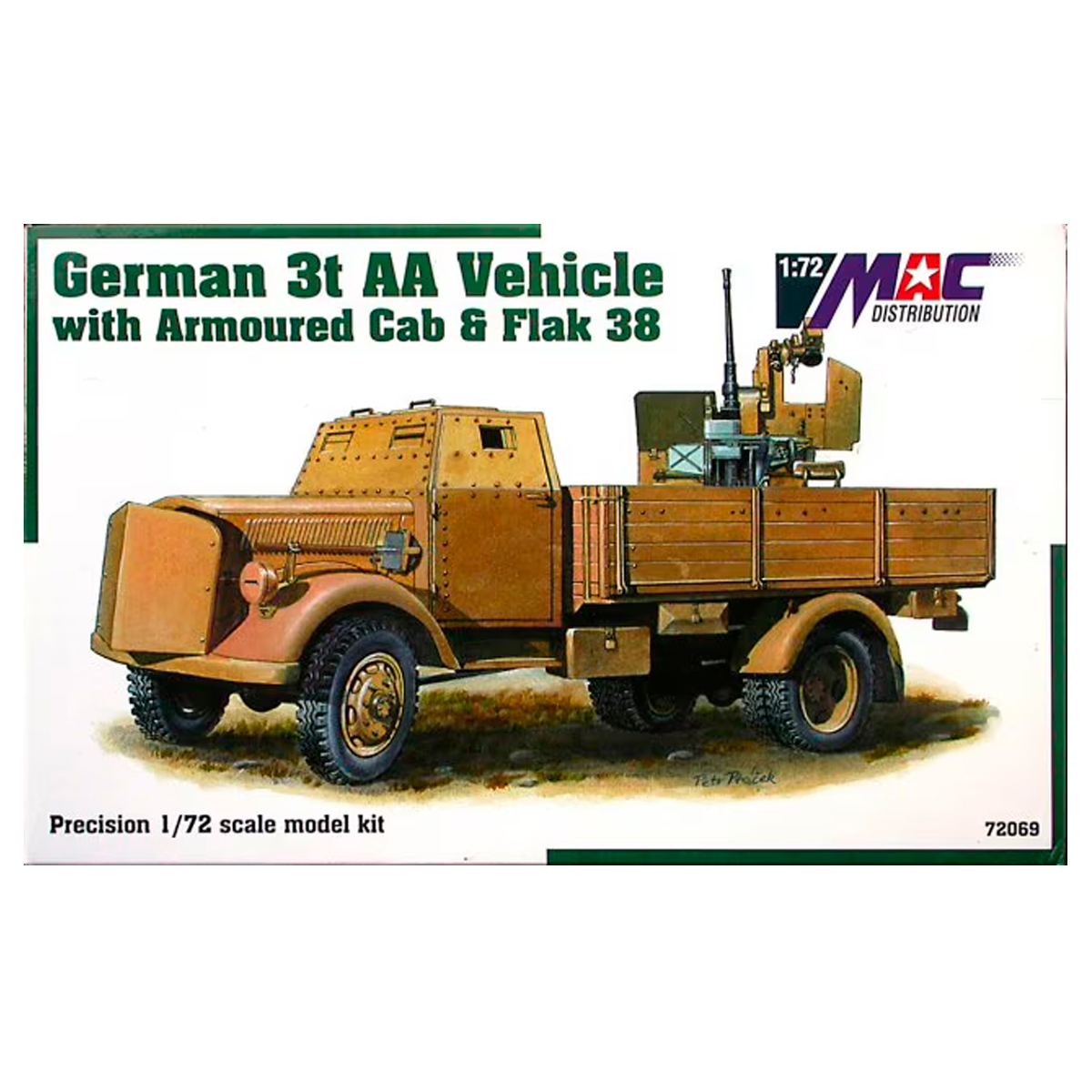 1/72 German 3t AA Vehicle with Armoured Cab & Flak 38