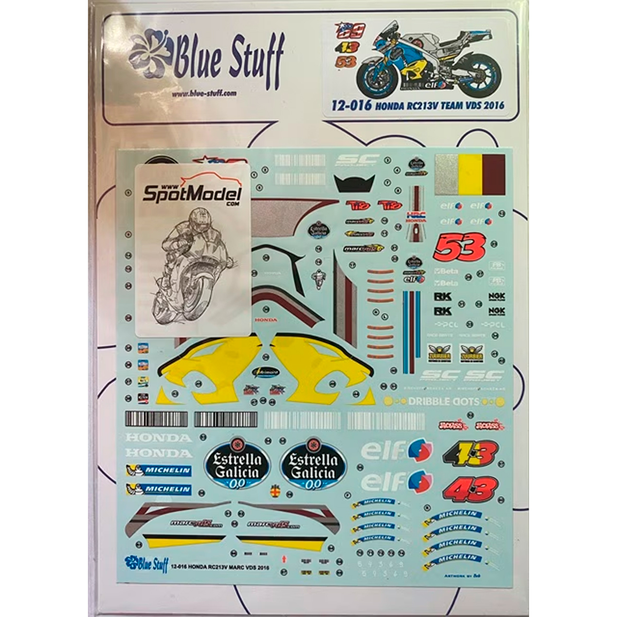 Blue Stuff 1/12 Honda RC213V Team VDS 2016