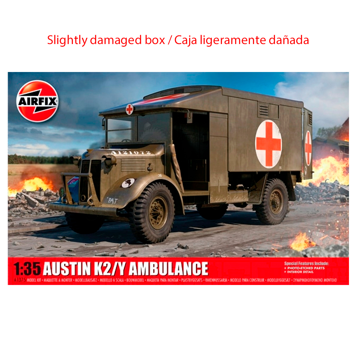British Army Austin K2/Y Ambulance 1/35 (Slightly damaged box / Caja ligeramente dañada)