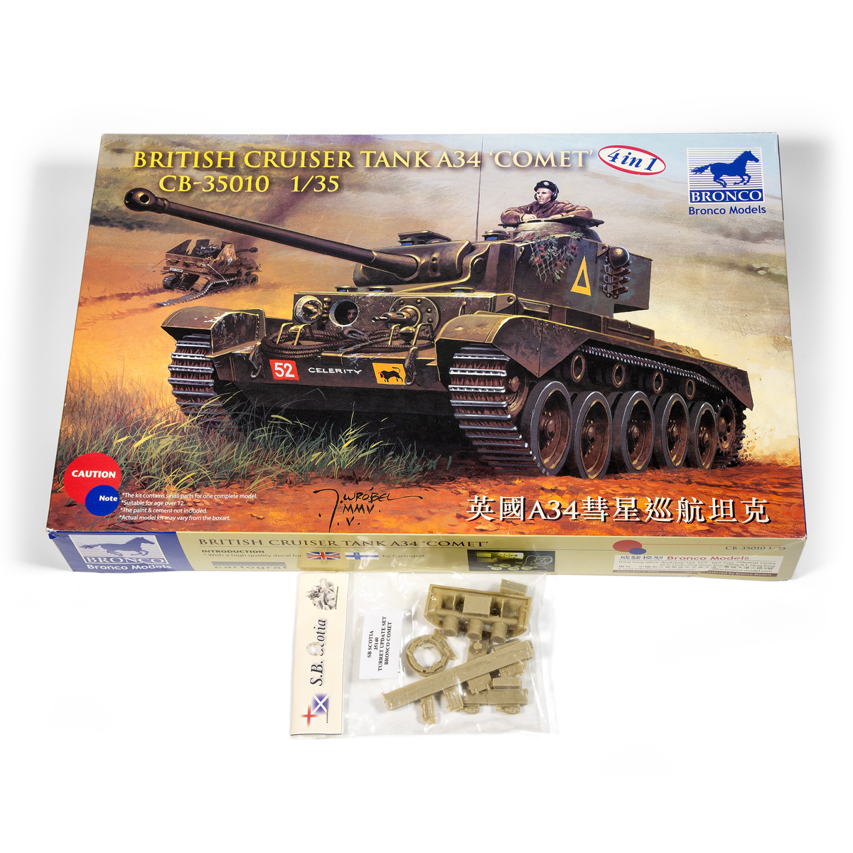 PACK VINTAGE Bronco 1/35 British Cruiser Tank A34 Comet