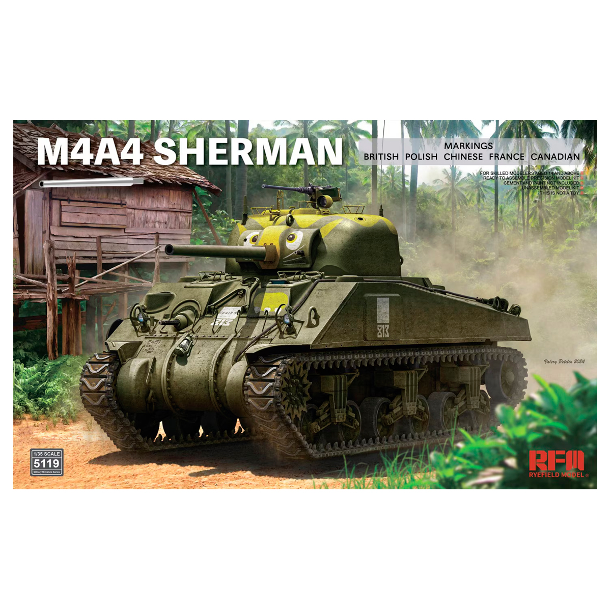 1/35 M4A4 Sherman with Workable Tracks & Metal Barrel