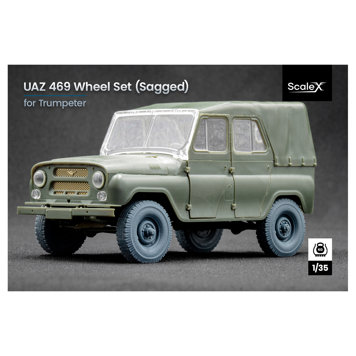 UAZ 469 Sagged wheel set  for Trumpeter 1/35
