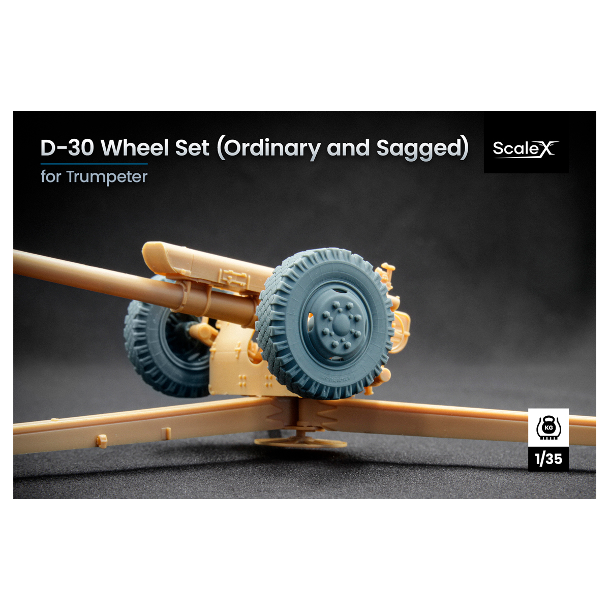 D-30 Ordinary and sagged wheel set 1/35