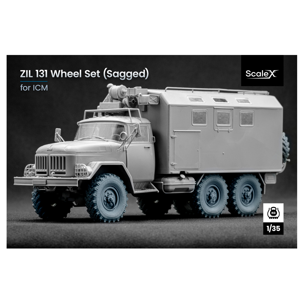 ZIL 131 Sagged wheel set for ICM 1/35