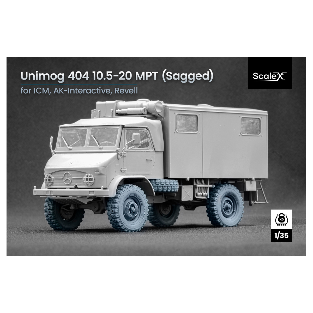 Unimog 404 10.5-20 MPT Sagged wheel set 1/35