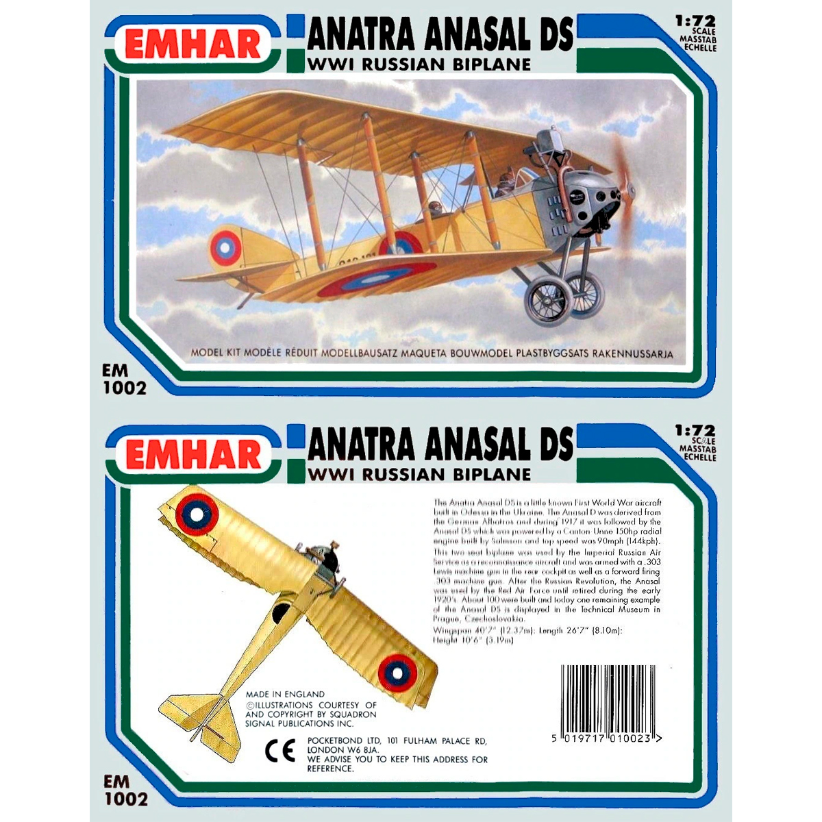 1/72 Anatra Anasal DS WWI Russian Biplane