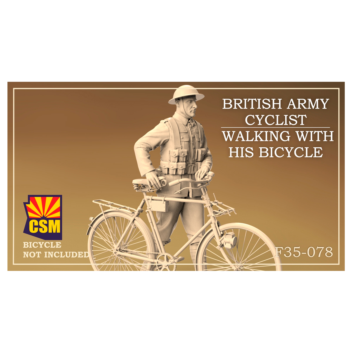 1/35 British Army Cyclist walking with his bicycle