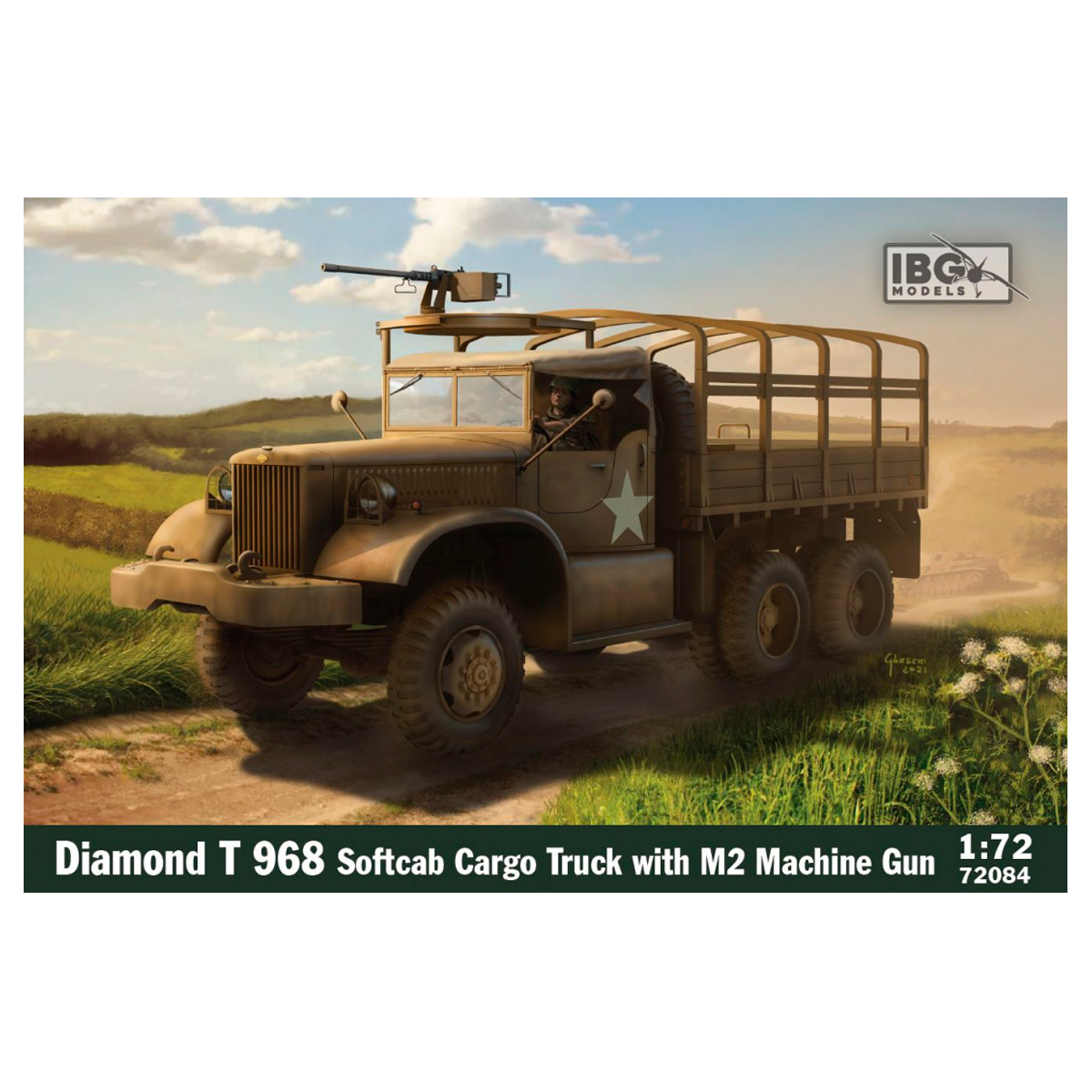 1/72 Diamond T 968 Softcab Cargo Truck with M2 MG