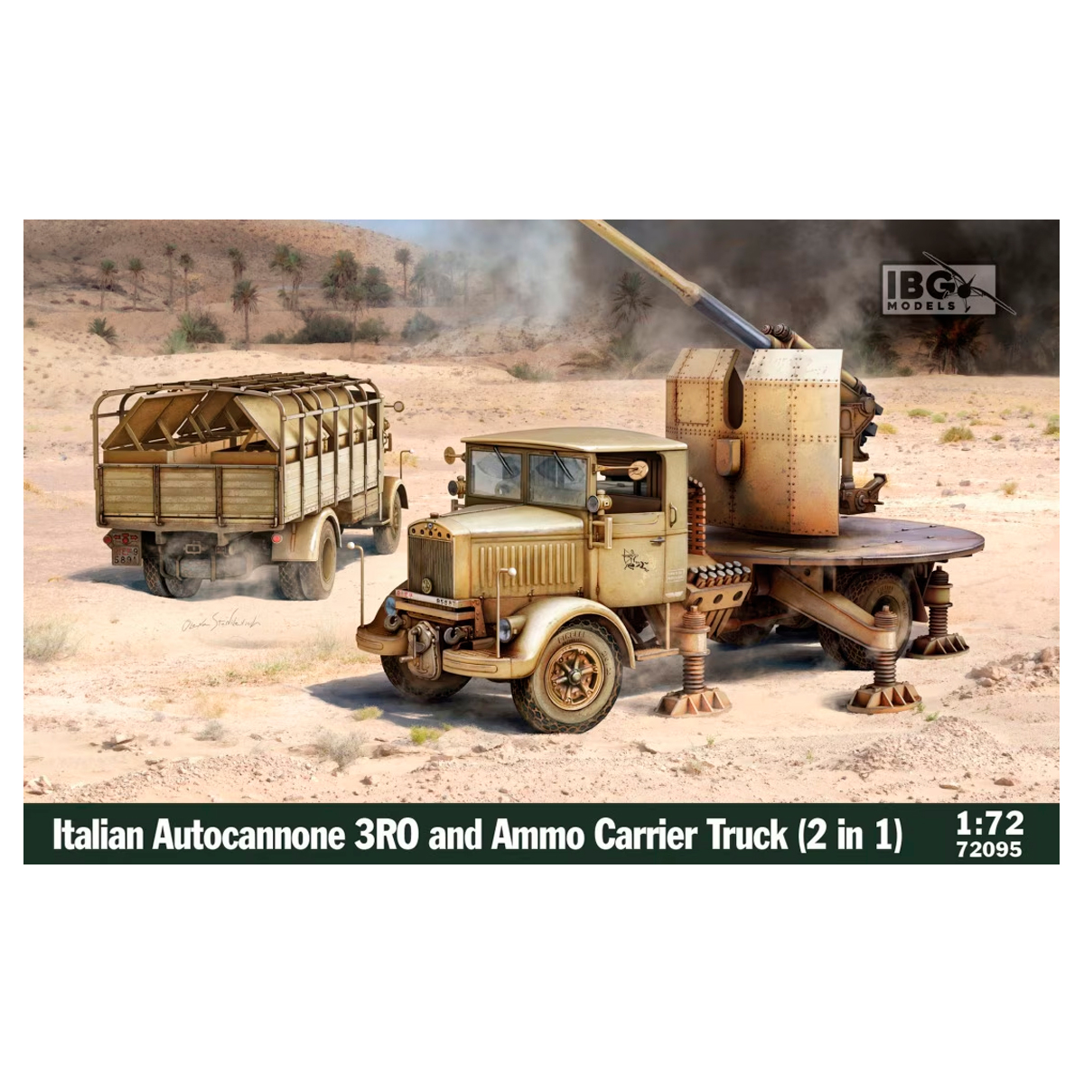 1/72 Italian Autocannone 3Ro and Ammo Carrier Truck (2 in 1)