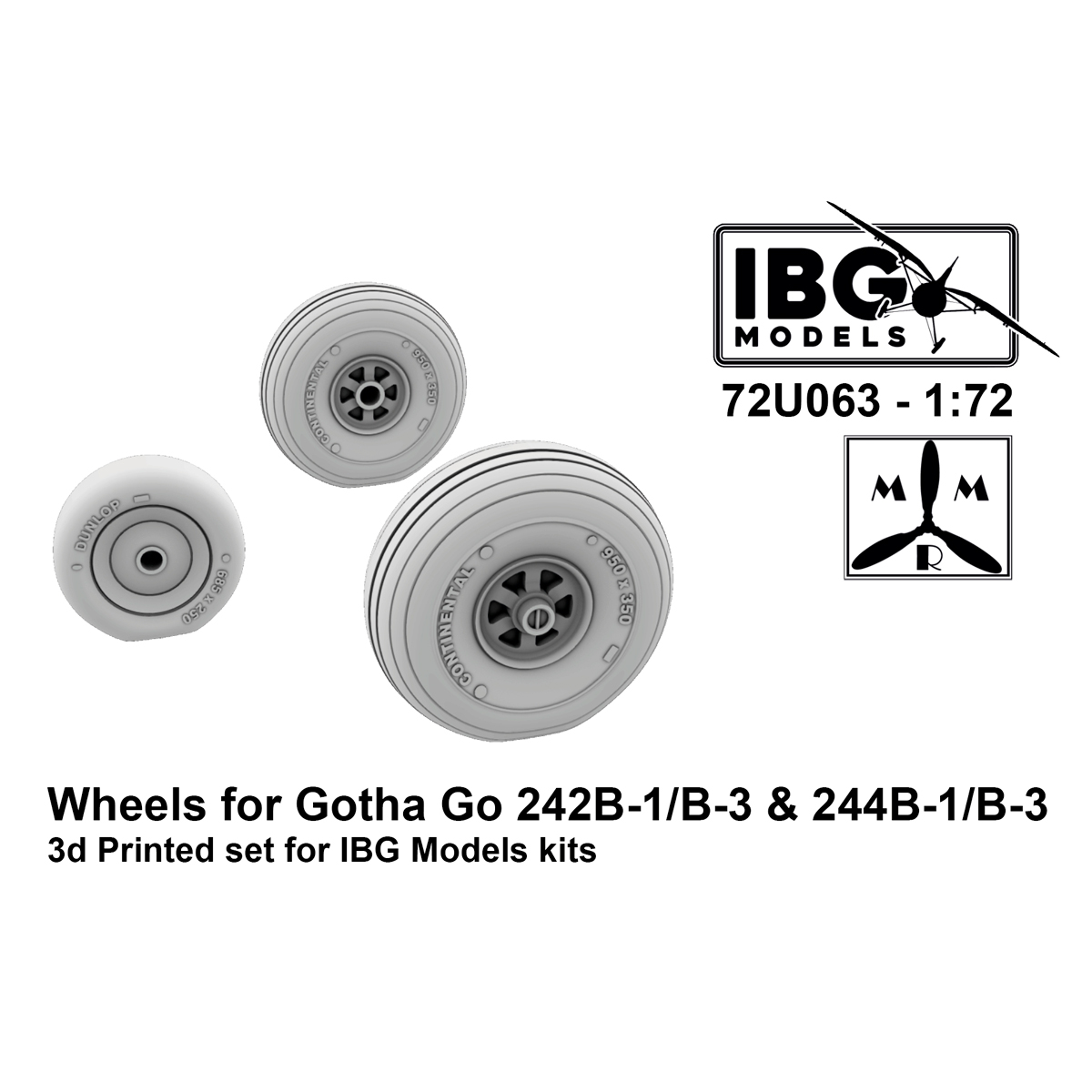 1/72 Wheels for Gotha Go 242B-1/B-3 & 244B-1/B-3