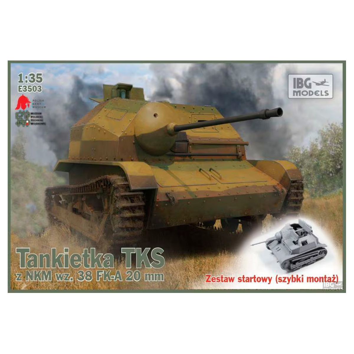 1/35 TKS Tankette 20mm Gun (Easy Tracks)