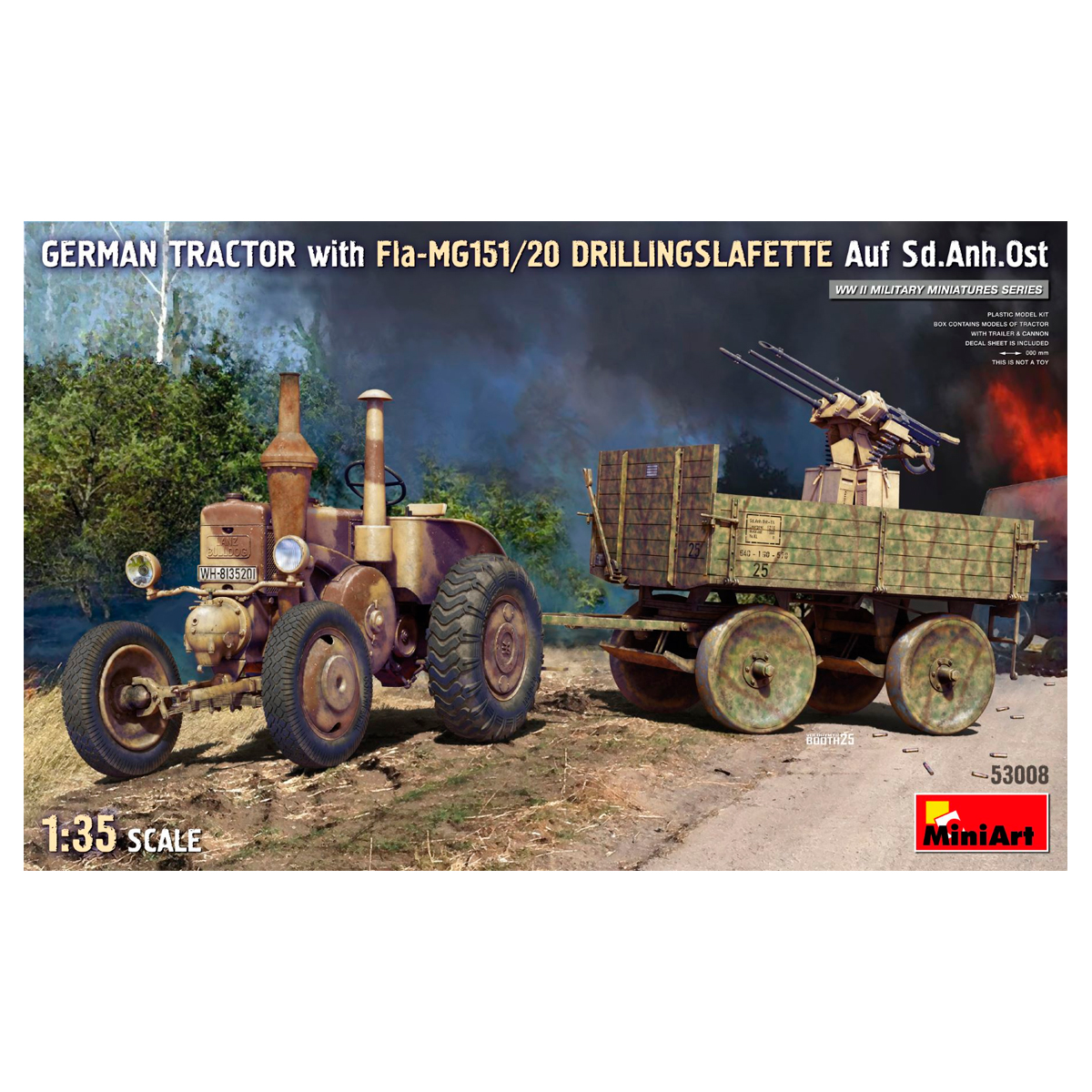 1/35 German Tractor with Fla-MG151/20 Drillingslafette Auf Sd.Anh.Ost